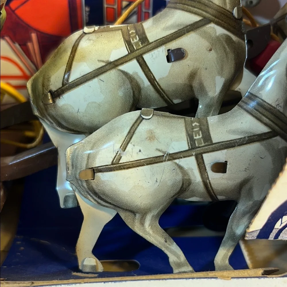 Vintage tin toy Northwestern Stage coach with horses , box and brochure. - Picture 14 of 14